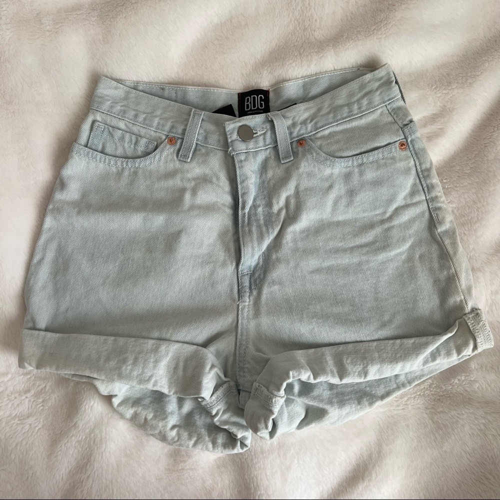Light blue size 25 high rise shorts